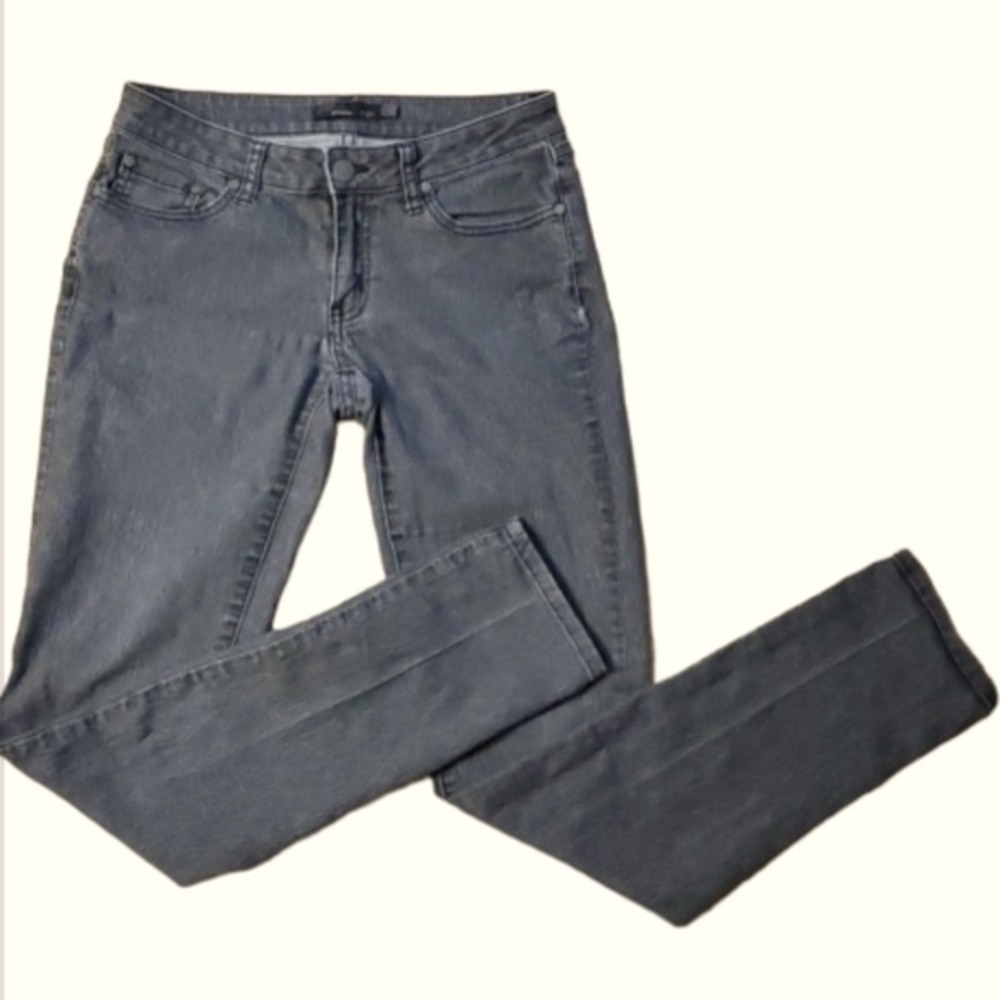 PrAna Womans Organic Cotton Grey Diamond Patterned Skinny Jeans Size‎ 4
